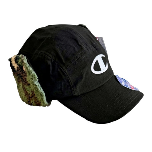 Champion Squall Ear Flap Cap Hat Black Camouflage One Size Fits Most