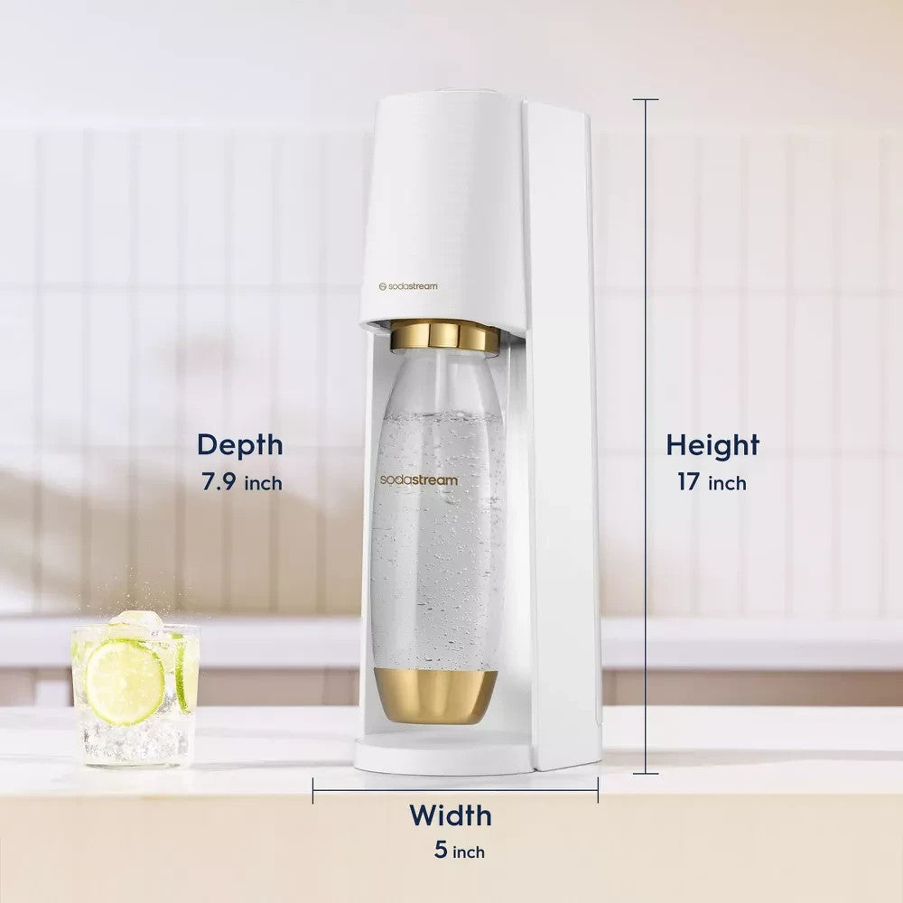 SodaStream Special Edition Terra Gold & White 1L Bottle Sparkling Water Maker
