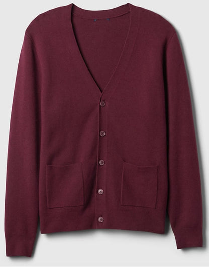Gap Cashsoft Pocket Cardigan Dark Maroon - Size Large