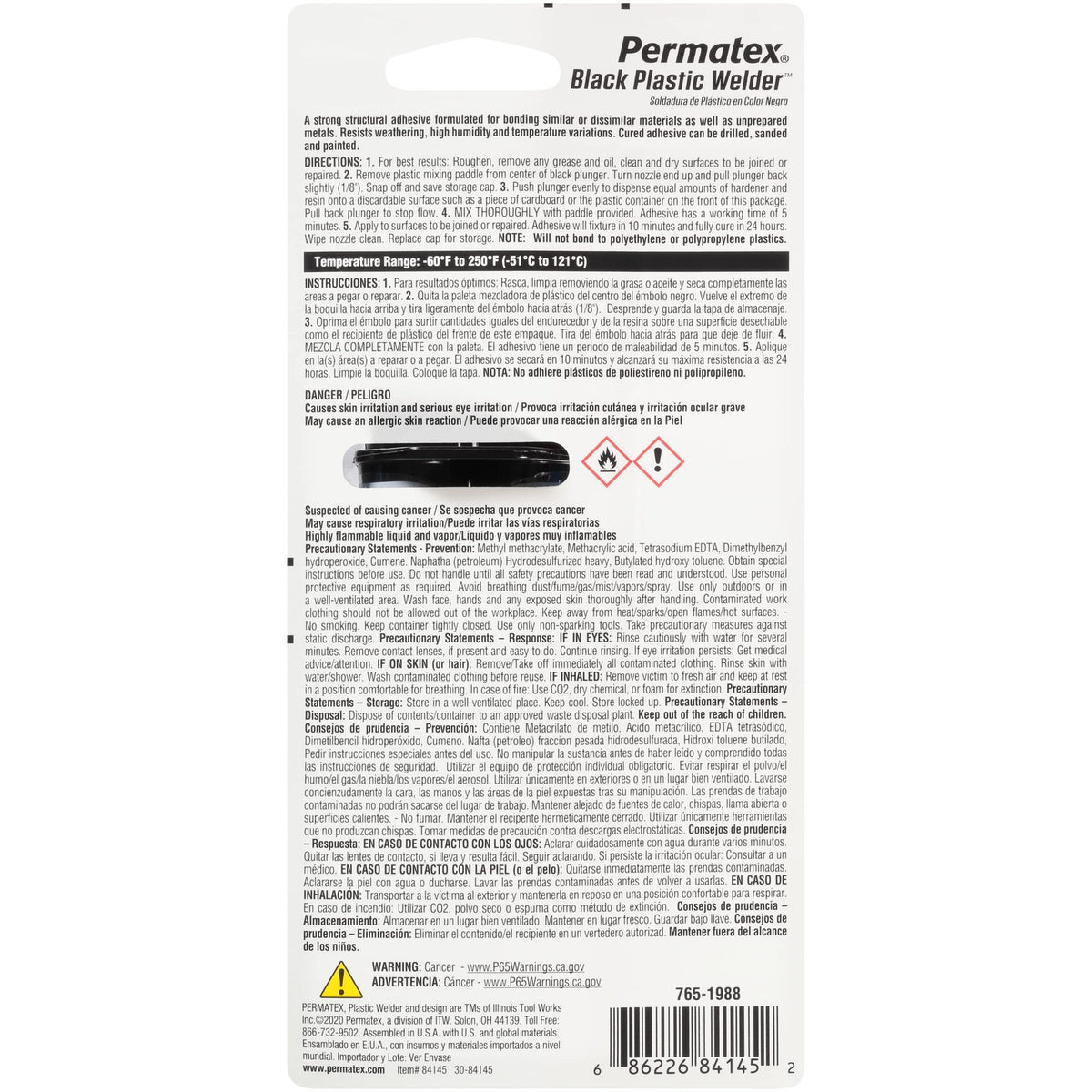 Permatex Permapoxy Black Plastic Weld