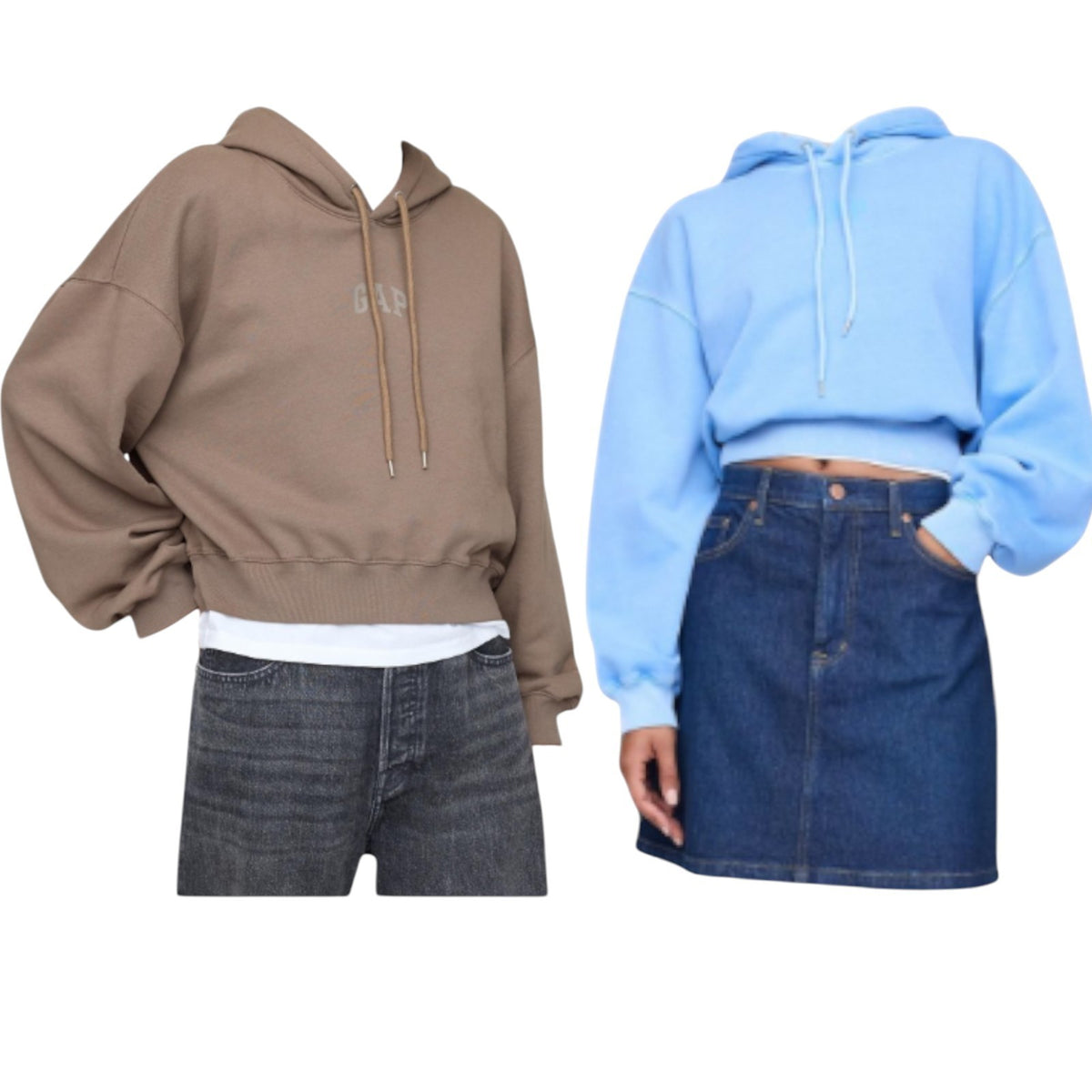 Gap Vintage Soft Cropped Hoodie | #523563 | S, M, L | Brown or Blue