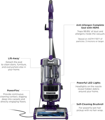 Shark ZD201 Lift-Away Upright Vacuum with Powerfin Roller - NEW IN BOX!