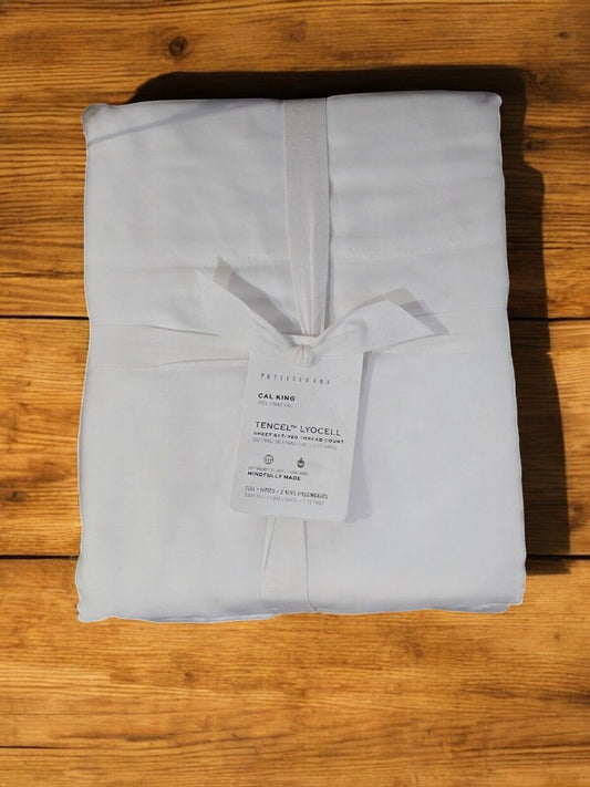 Pottery Barn Tencel Sheet Set, White, Cal King