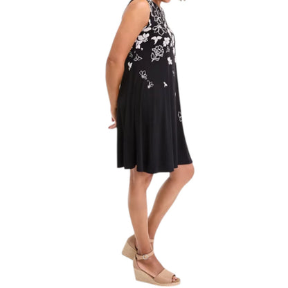 Style & Co Floral Spark Black Petite Printed Sleeveless Flip Flop Dress NWT