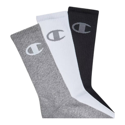 Champion Authentic Originals Men's 3-pack Logo Cushion Crew Socks - 6-12