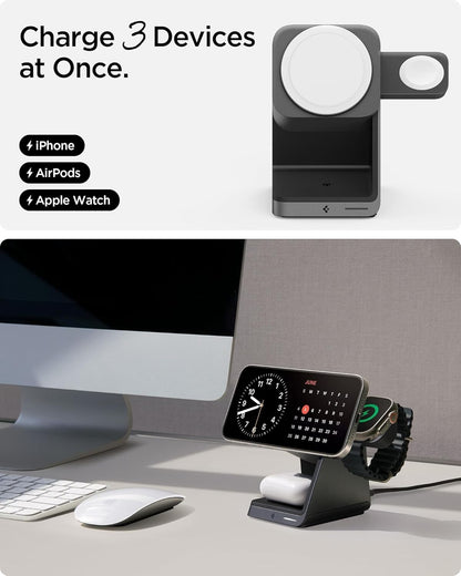Spigen ArcField (MagFit+) 3 in 1 + a MagSafe Certified Charger Stand