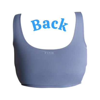 Victoria's Secret PINK Relay Longline Sports Bra - Dusty Iris - Blue - Small