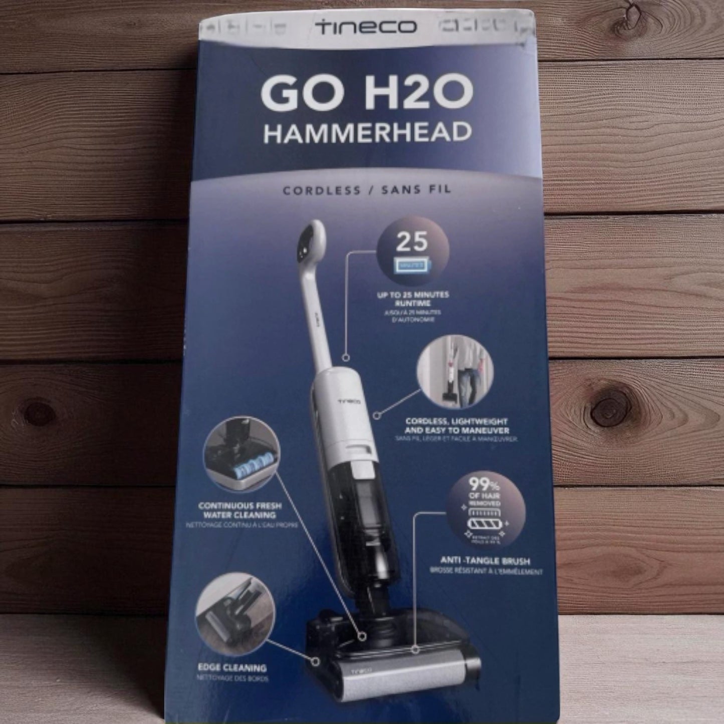 TINECO GO H2.O Hammerhead Cordless Upright Vacuum Mop. New with box damage.