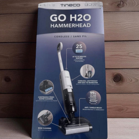 TINECO GO H2.O Hammerhead Cordless Upright Vacuum Mop. New with box damage.
