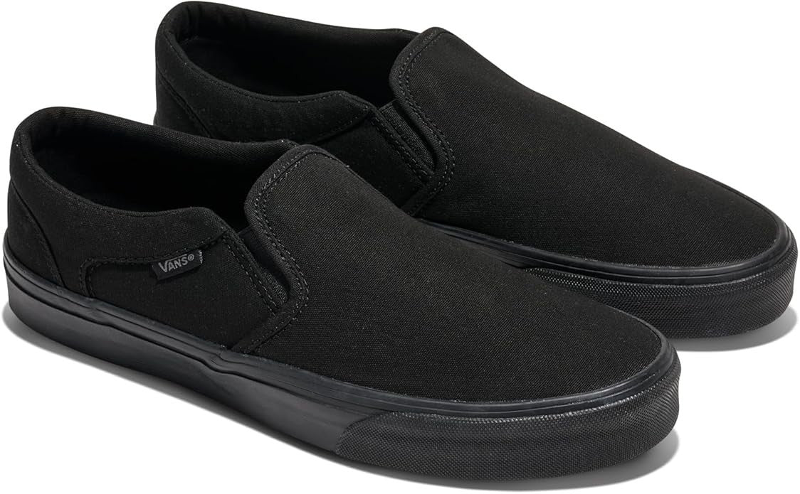 Vans Men's Asher Black Canvas Slip on Skate Shoes 🛹 Assorted Sizes 🛹 NWB