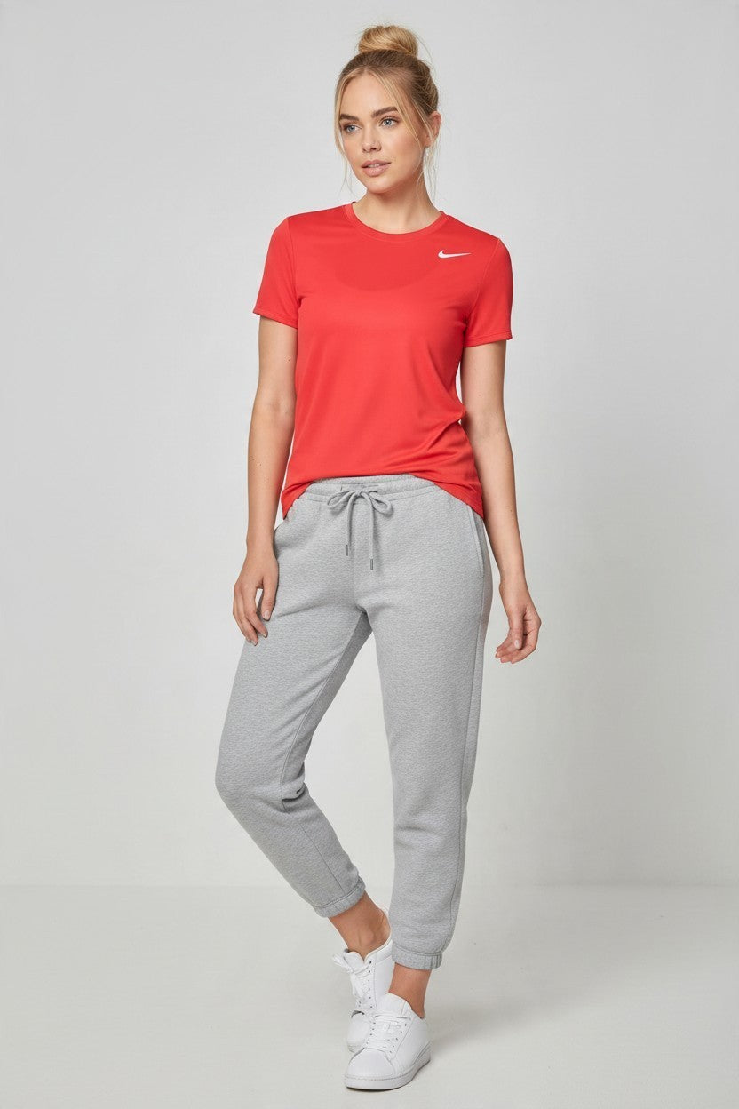 Nike Dri Fit V-Neck T-Shirt Athletic Cut  Women's (DX0687-657) -Red, Large