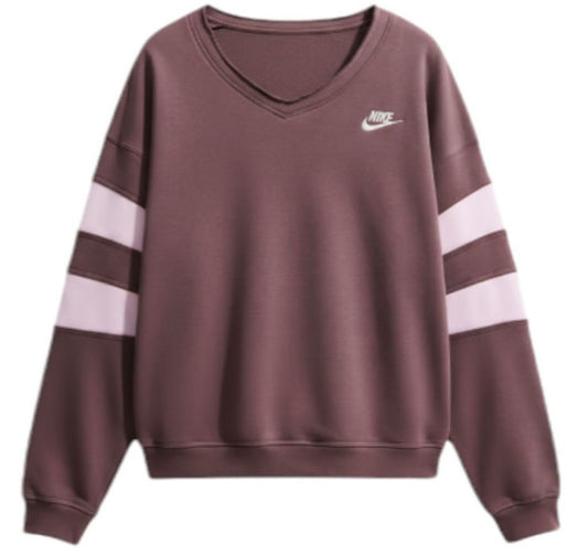 $80 Nike Sportswear Women's Club Fleece Oversized V-Neck Sweatshirt | IQ0084-503