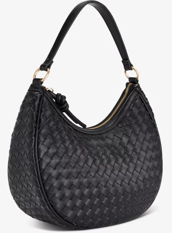 On 34th Woven Crossbody Hobo Black