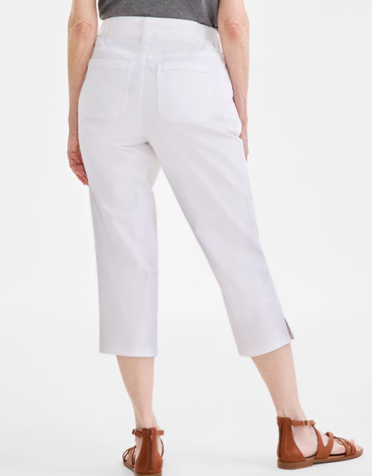 Style & Co Womens Utility Capris, Blue, Black, White, Straight, Mid rise