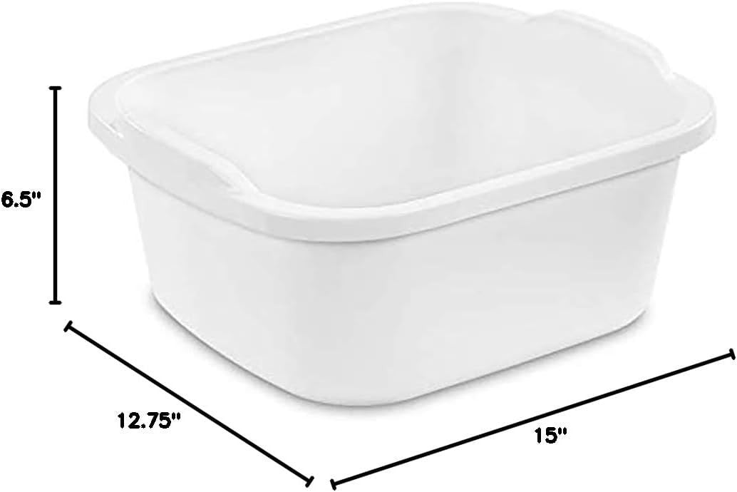 Sterilite 12 Quart/11.4 Liter Dishpan, White