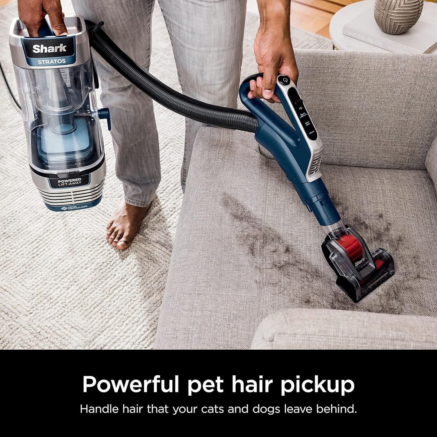 Shark - Stratos Upright Vacuum with DuoClean PowerFins HairPro, Self-Cleaning...