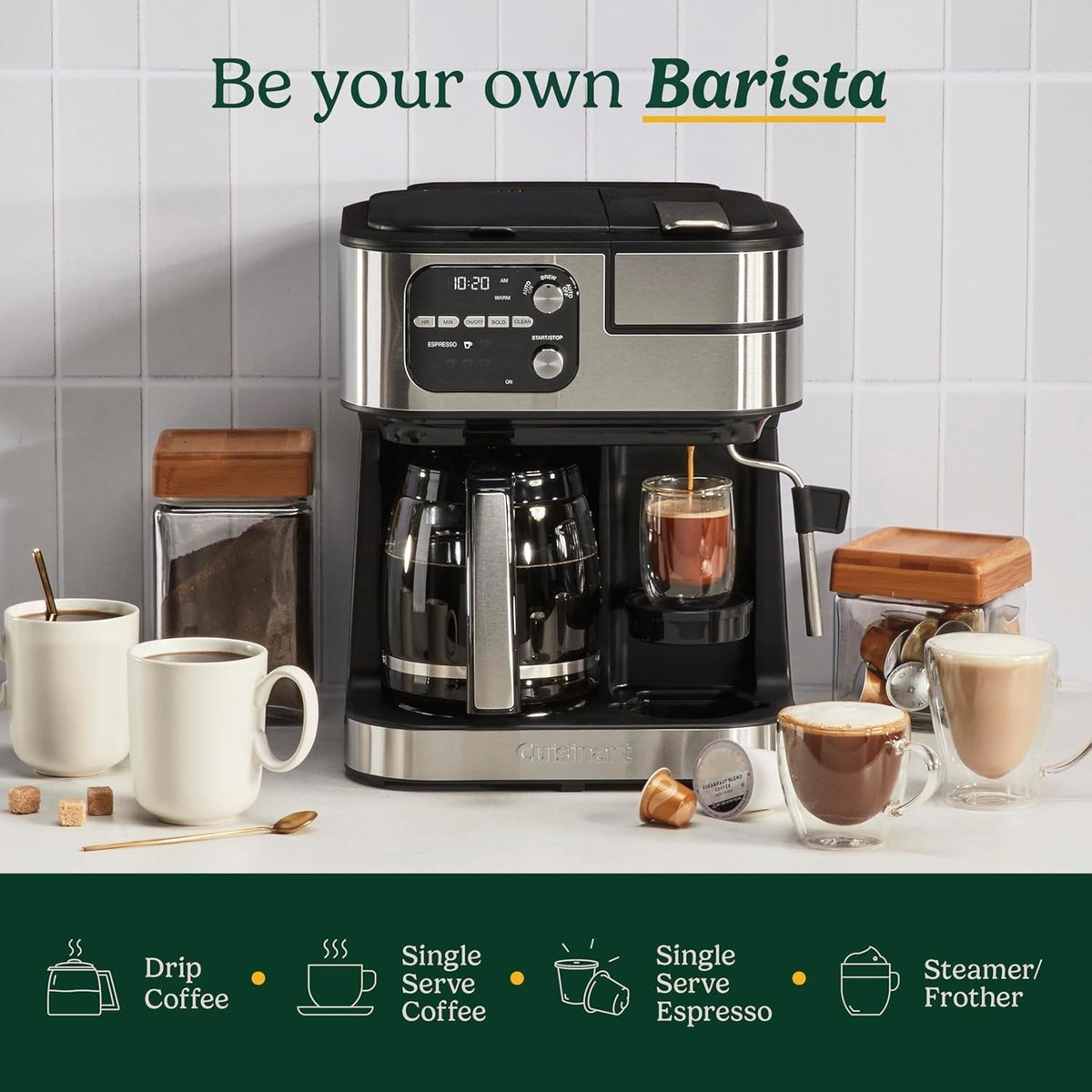 NEW Cuisinart Coffee Center Barista Bar 4-in-1 Coffeemaker SS-4N1NAS Black