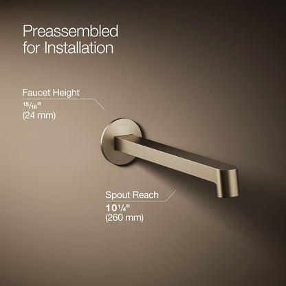 KOHLER Components Wall-Mount Bathroom Sink Faucet Spout With Row Design 1.2 GPM