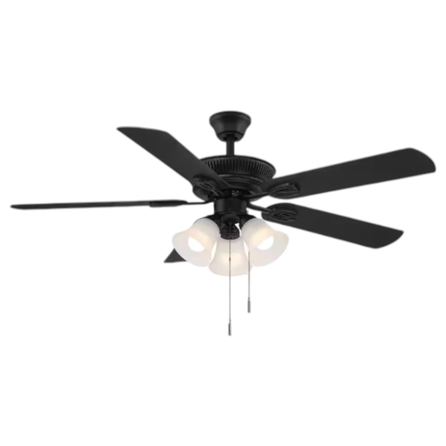 Hampton Bay Glendale III 52 in. LED Indoor Matte Black Ceiling Fan with Light