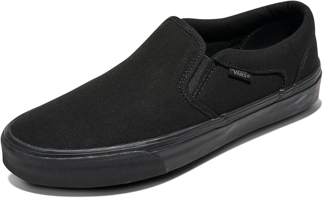 Vans Men's Asher Black Canvas Slip on Skate Shoes 🛹 Assorted Sizes 🛹 NWB