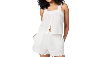 Gap 2 Piece Pajamas Set Women’s Sz Large Black Shorts Button Top Rayon Stretch