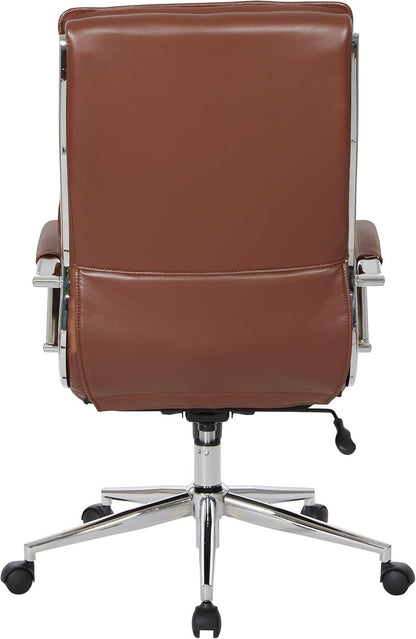 Office Star SPX Professional Ergonomic Ribbed Faux Leather Office Chair High Bac