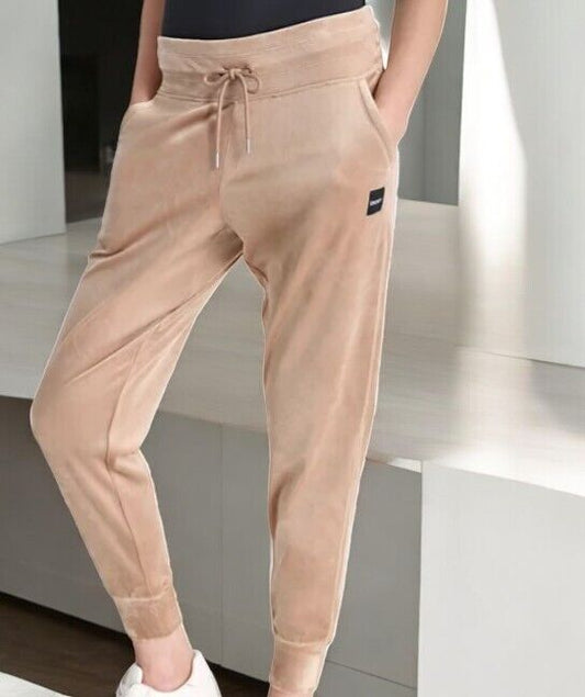 DKNY Sport Women's Platinum Velour Slim-Fit Joggers ,Praline Cm