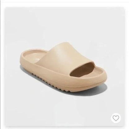 Mad Love Star Slide On Women's Taupe Sandals Size 10 Brand New