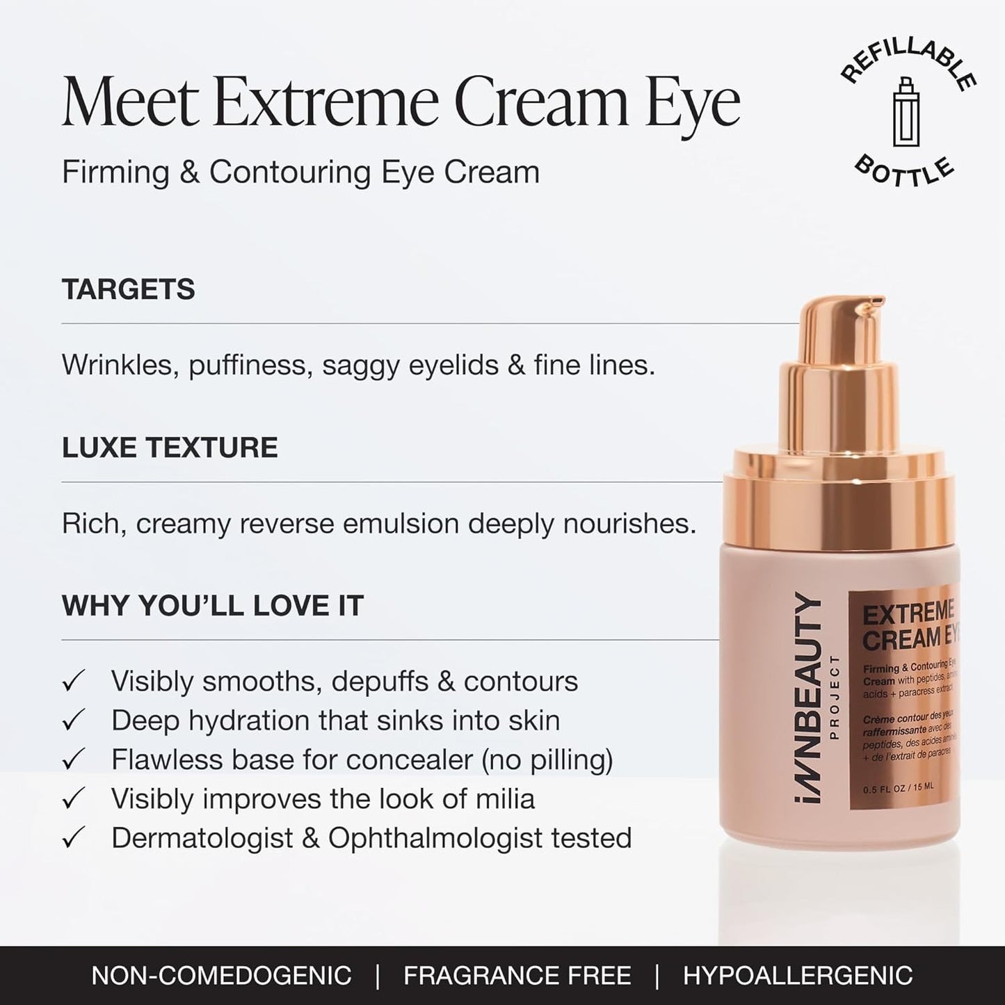 iNNBEAUTY PROJECT Extreme Cream Eye Firming Contouring Eye Cream 0.5 oz NIB