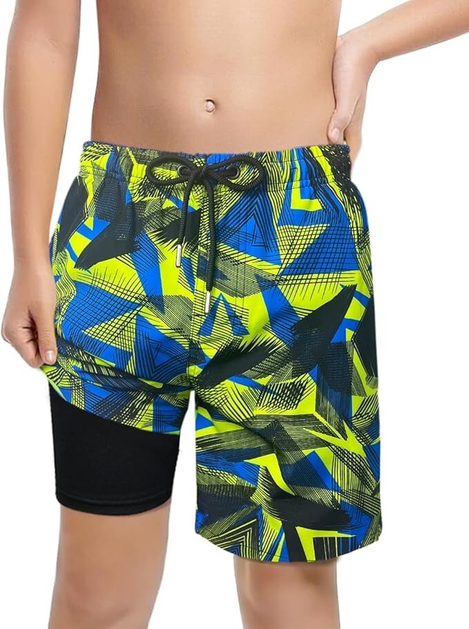 LUCOWEE Boys Swim Bathing Trunks Soft Compression Liner  Swimming Shorts