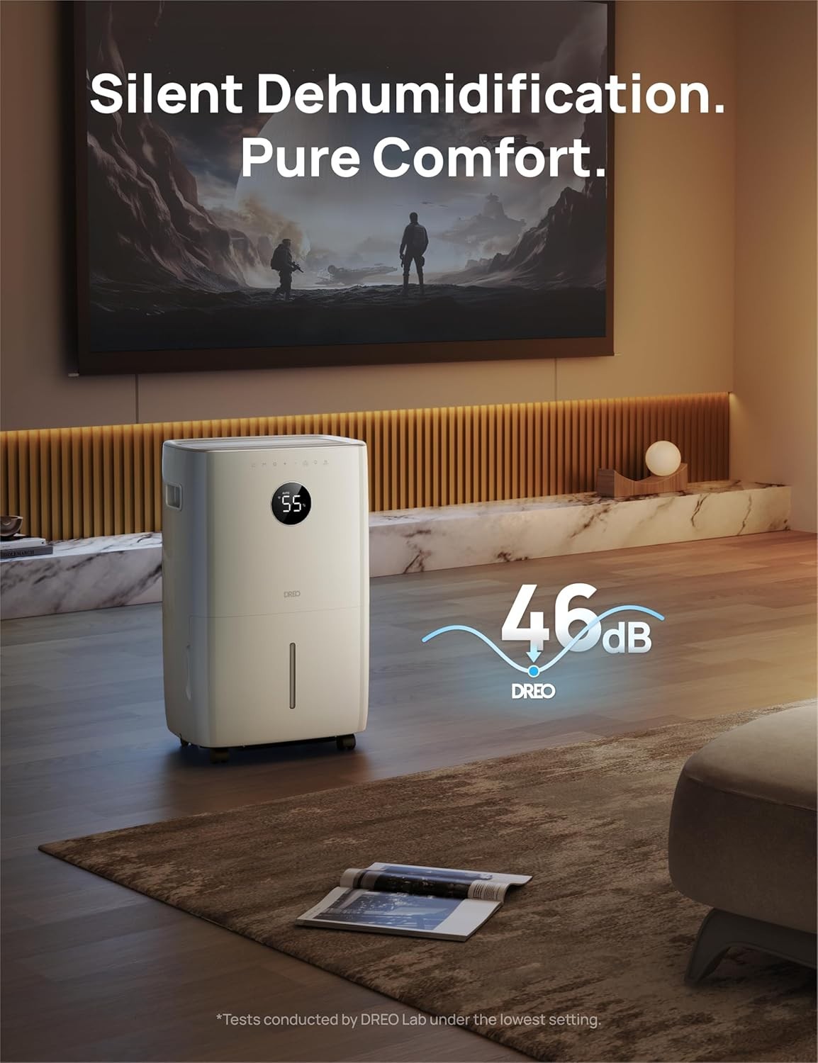 Dreo 110-Pint Smart Dehumidifier for Basement, 4500 Ft² for Large Room,