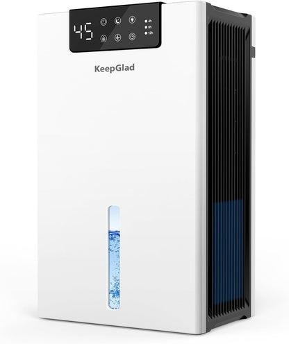 KeepGlad Smart Dehumidifier Tower White Digital Display Quiet Water Window