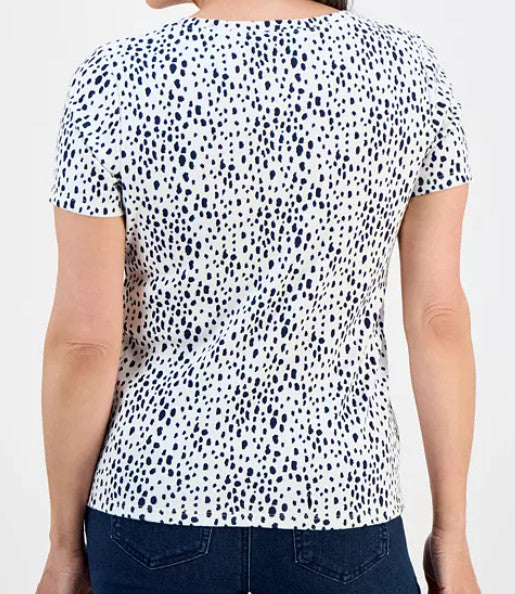 Style&co Women's Floral Print short Sleeve Top NWT
