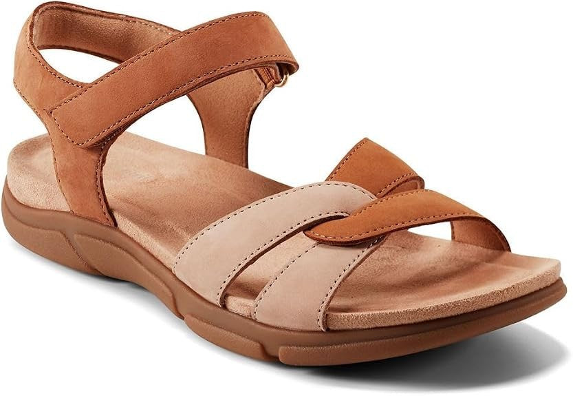 Easy Spirit Marian Women's Sandal, 6.5 B(M) US, Brown-Natural-Nubuck