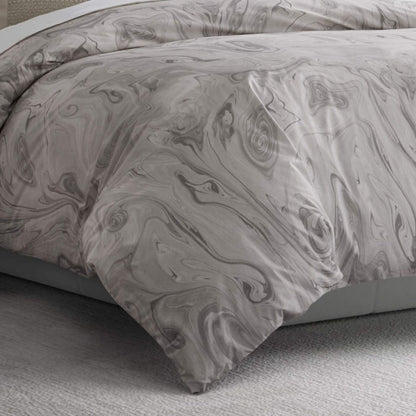 Vera Wang Marbled Cotton Grey Duvet Cover