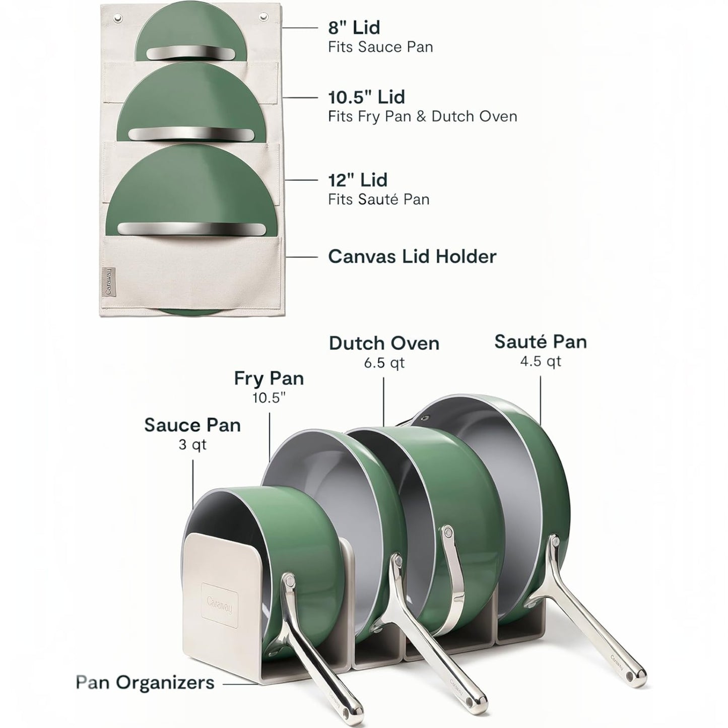 Caraway Nonstick Ceramic Cookware Set (12 Piece) Pots, Pans, Lids and Kitchen