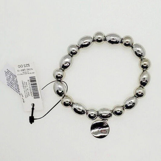 CHICO'S SHINE SILVER-TONE MEDALLION STRETCH BRACELET