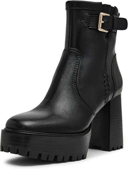 Steve Madden Women's Summit Ankle Boot Zip Boots Black