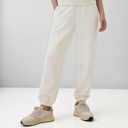 Gap Women's Elasticized cuffs/ Waist Fleece Joggers Pale Grey Heat