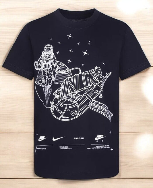 Nike Kid's Satellite Graphic Short Sleeve T-Shirt,Black ,4