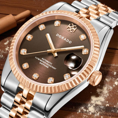 DORADO Rose Two Tone Timeless Watch | Chocolate | 31mm | Automatic Movement