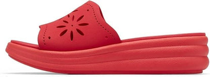 Clarks Women's Drift Floral Slip On Wedge Sandals Poppy Red - Size 7.5