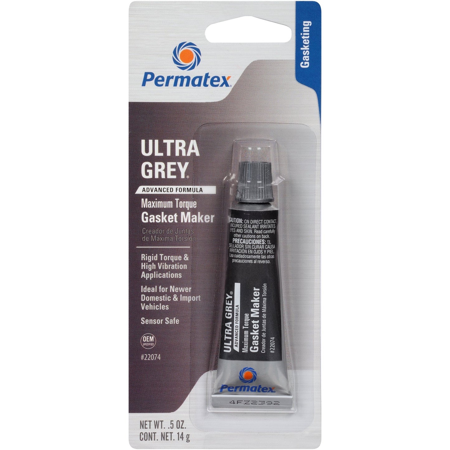 Permatex 22074 Ultra Grey Rigid High-Torque RTV Silicone Gasket Maker, Sensor S