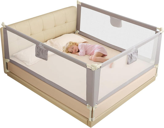 Quick Assembled Bed Rail for Baby, Foldable Toddlers Bed Rails, Height Adjust...