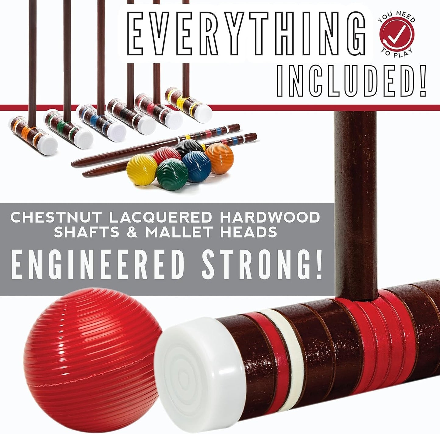 Franklin Sports Intermediate Croquet Set with Carrying Case
