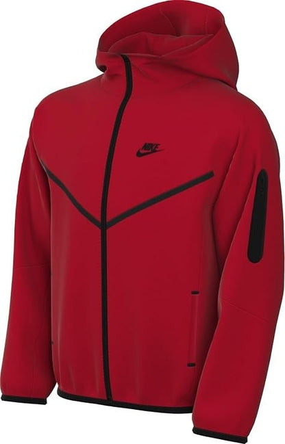 Nike Sportswear Tech Fleece Men's Full-Zip Hoodie & Joggers - Red, Blk, Blue Gre