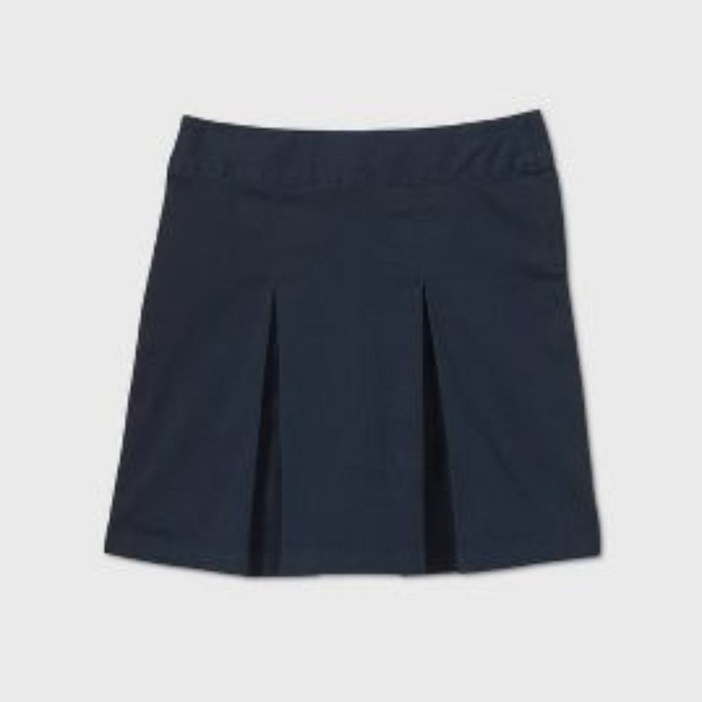 Girls' Stretch Uniform Pleated Twill Skorts - Cat & Jack Navy, Size 16