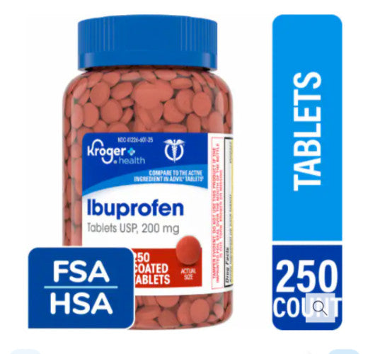 Ibuprofen 200mg Coated Tablets 250 Ct  Exp 01/2028