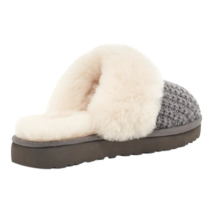 New 100% Authentic UGG Brand Women's Cozy Slippers Soft Knit Shoes Sandals Grey