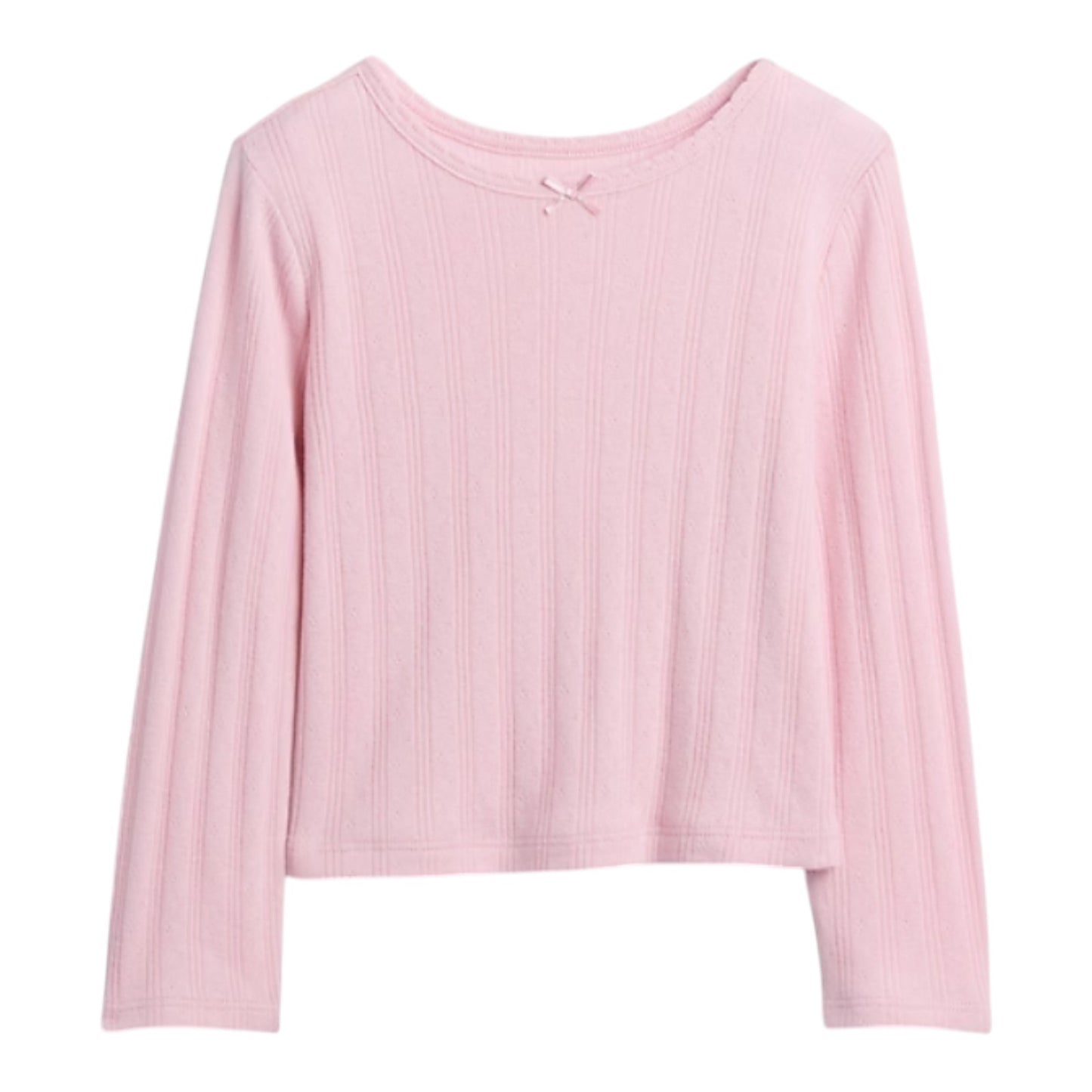 Baby Gap & Toddler Pointelle Long Sleeve T-Shirt | Color = Orchid & Pink